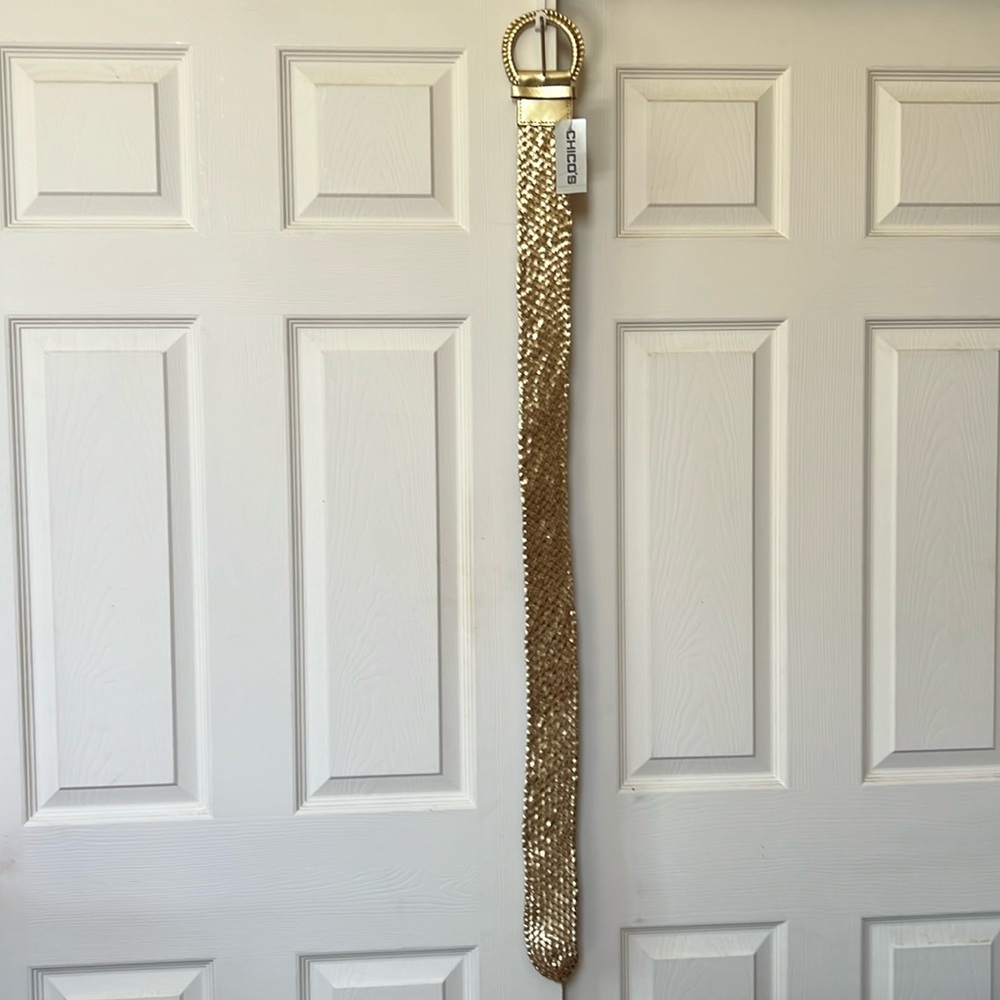 NWT Chico’s Rapunzel Slouch Gold Belt - Picture 2 of 8